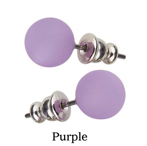 Pearl Effect Lavender 8mm Preciosa Round MAXIMA Stud Stainless Steel Earrings.