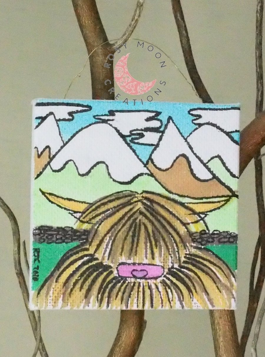 Highland Cow On Canvas Picture 