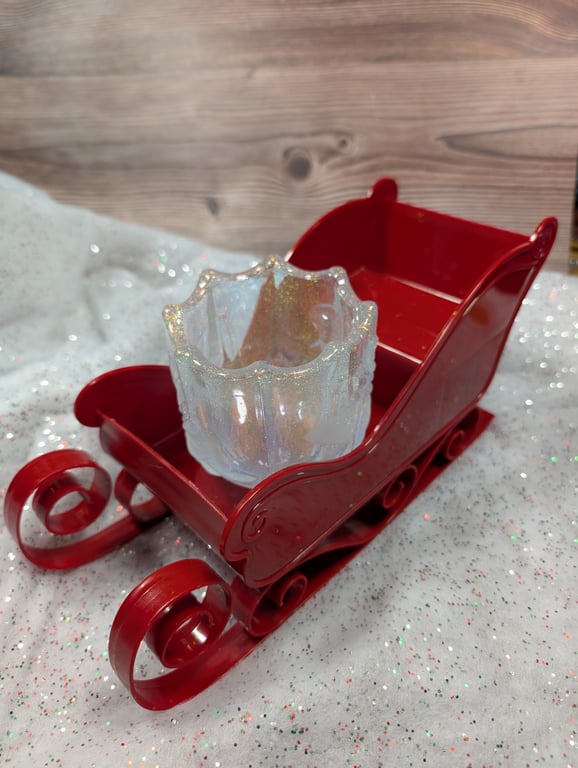 Handmade Poinsettia Resin Tealight Holder