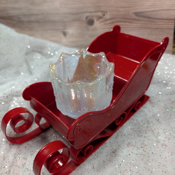 Handmade Poinsettia Resin Tealight Holder