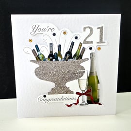 Celebration Bottles 21st birthday card