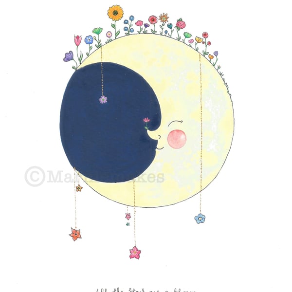 The Stars Are A-Bloom with Flowers - A5 Giclee Print  (PRE ORDER)