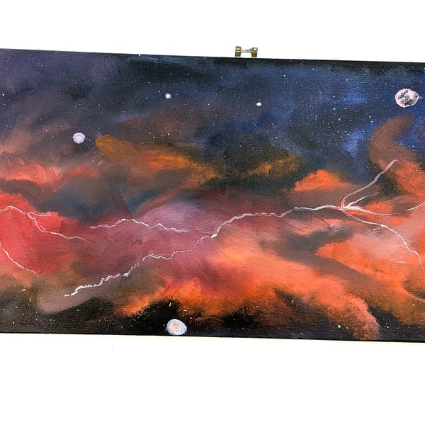 Original Nebula, Galaxy Painting on Panoramic Canvas