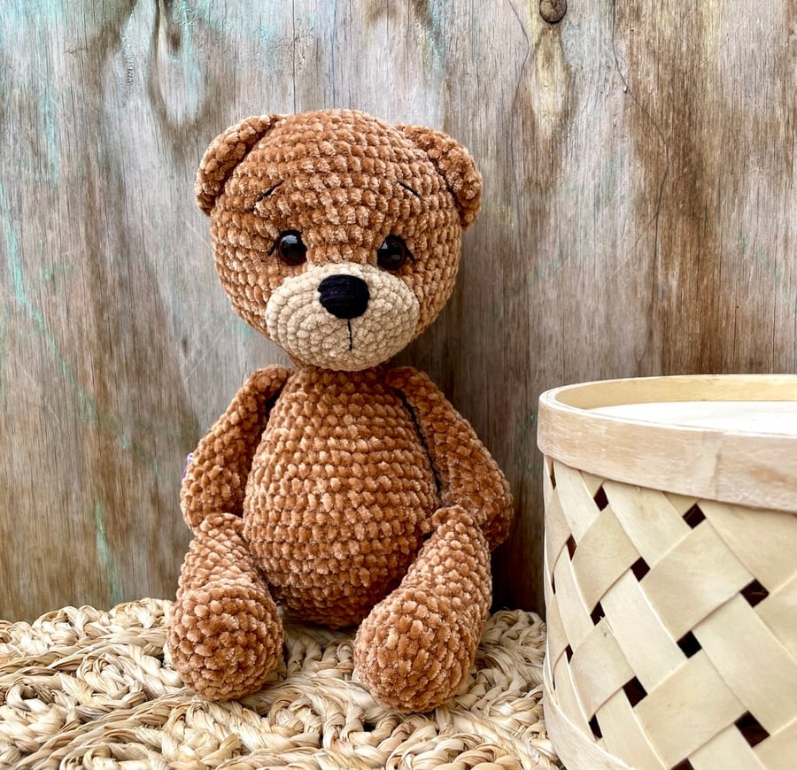 Handmade Crochet Plush Teddy Bear , Soft Micro Polyester Stuffed Animal