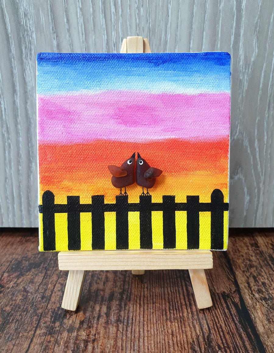 Seaglass Sunset Lovebirds