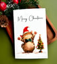 Festive cat Christmas card Santa feline in hat greeting pet lover holiday wishes - Image 7