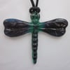 Handmade cast glass dragonfly pendant or ornament - Byron's Pool