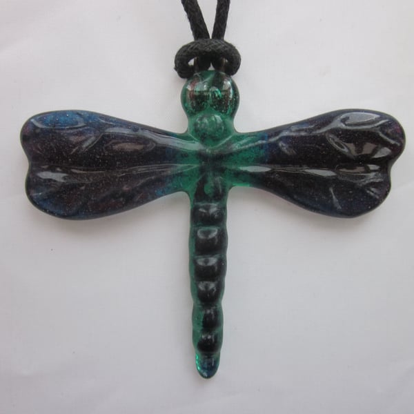 Handmade cast glass dragonfly pendant or ornament - Byron's Pool