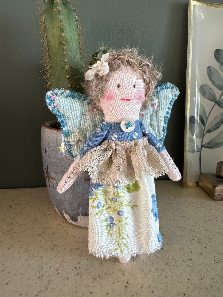 Miniature Guardian Angel Heirloom Doll Handmade In Cornwall 