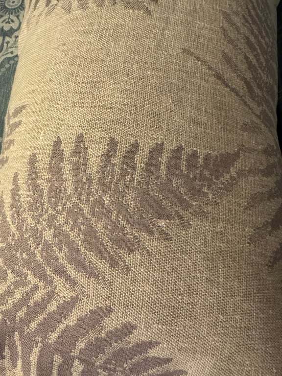 Handmade Reversible Bolster Cushion - Cork Effect & Fern Pattern