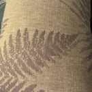 Handmade Reversible Bolster Cushion - Cork Effect & Fern Pattern