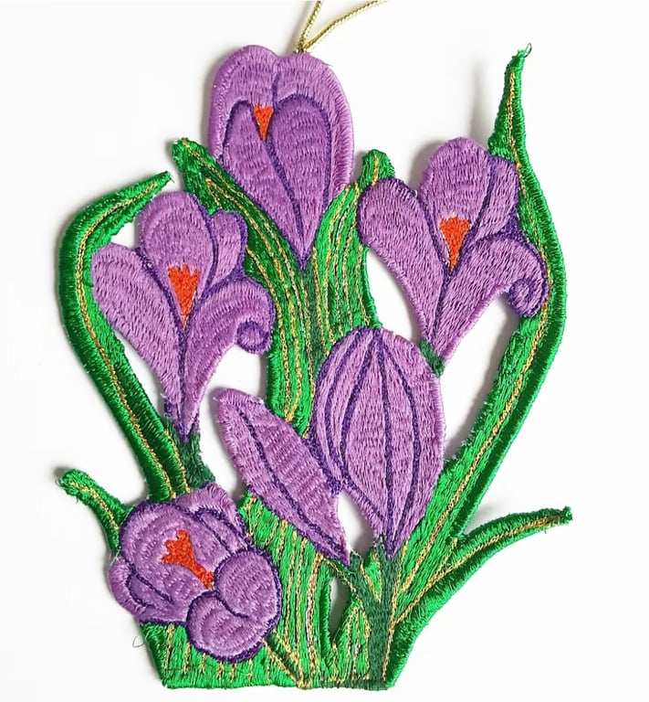 Crocus Embroidered Hanging Decoration 