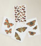 Mini butterfly greetings cards - pack of 4 blank note cards, A7 (10.5x7.4 cm) 