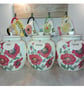 Set of Handpainted Poppy Theme Tea, Coffee and Sugar Storage Jars
