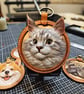 Luckypeti Custom Round Pet Leather Keychain Diameter 9cm