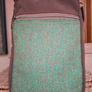 Brown and green tweed bag