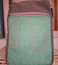 Brown and green tweed bag