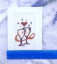 Wedding Cross Stitch Card, Hand Embroidered Anniversary Card, Champagne Glasses  - Image 9