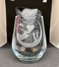 Hand Etched Glass, Otter Heart - Image 1