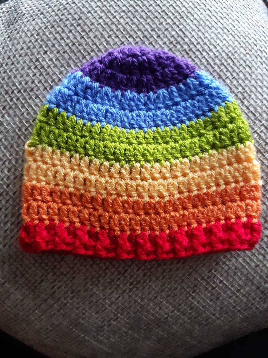 Rainbow baby hat