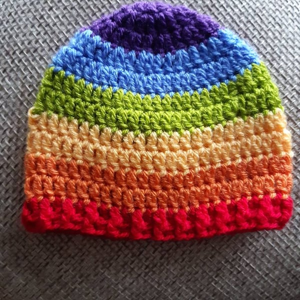 Rainbow baby hat