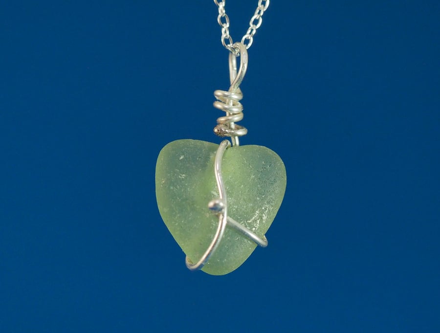 Heart Shaped Sea Glass Pendant