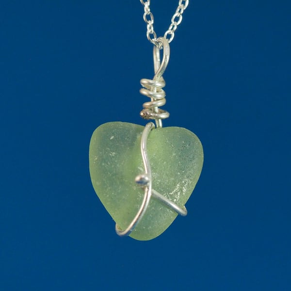 Heart Shaped Sea Glass Pendant