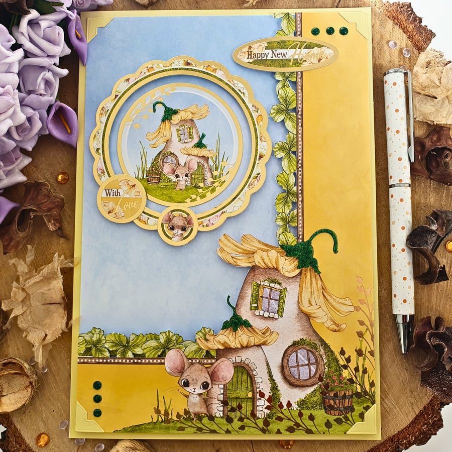 Happy New Home Card With Mouse, Congratulations On Your New Home