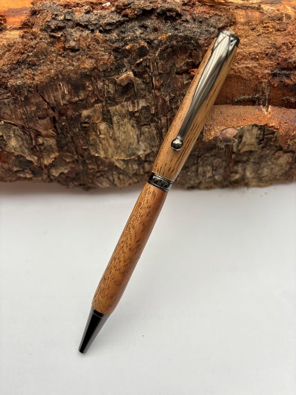 Unusual Exotic Wood Handmade Ballpoint Pen - Tanga Tanga Wood 