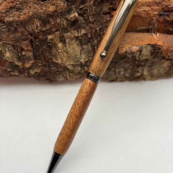 Unusual Exotic Wood Handmade Ballpoint Pen - Tanga Tanga Wood 