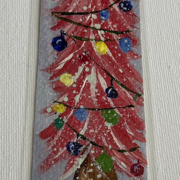 Handmade bookmark ,Christmas design double sided. 