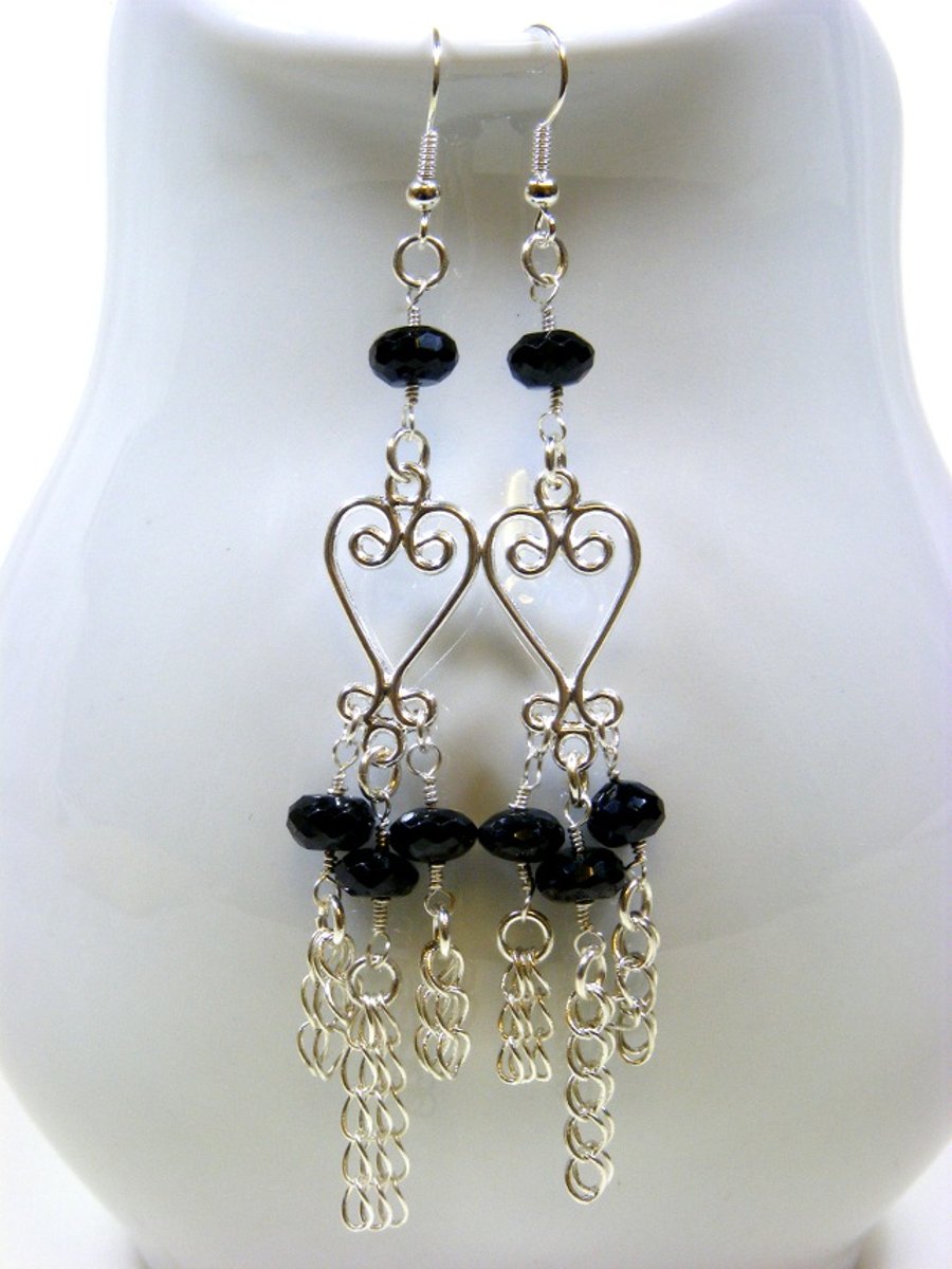Black Spinel Gemstone Earrings