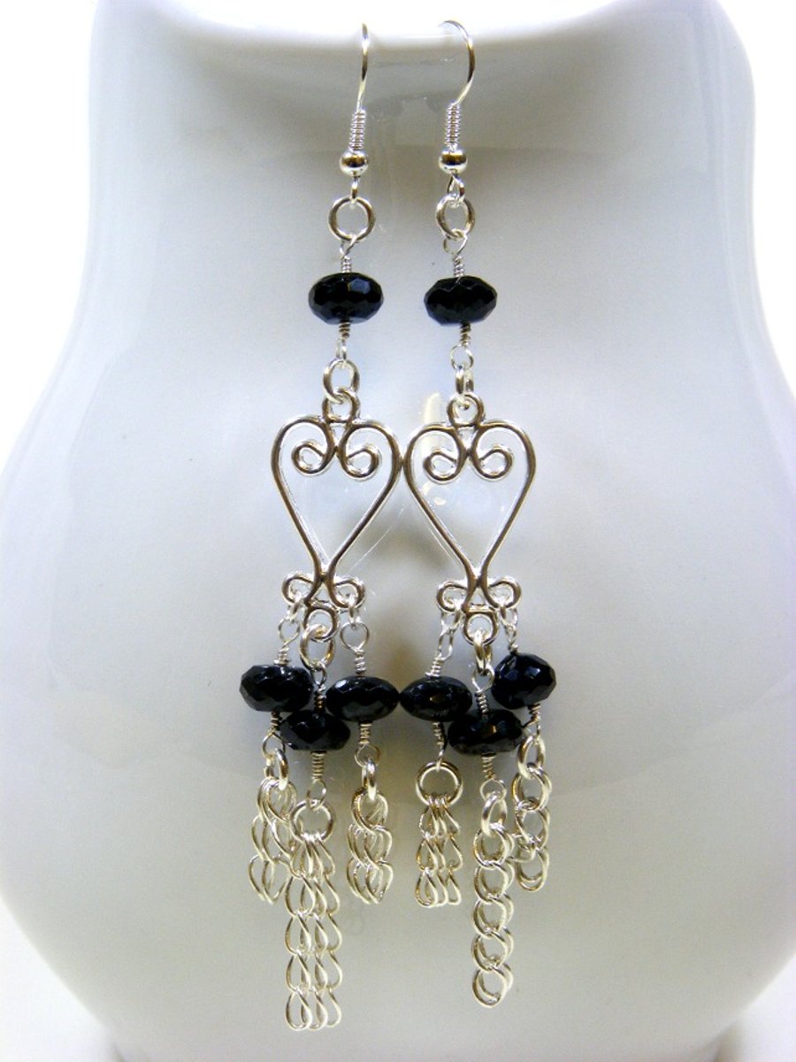 Black Spinel Gemstone Earrings