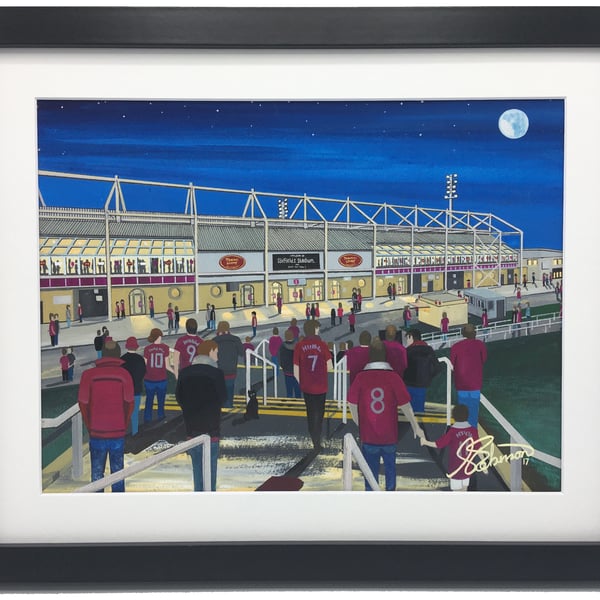 Northampton Town F.C, Sixfields Stadium, High Quality Framed Football Art Print.