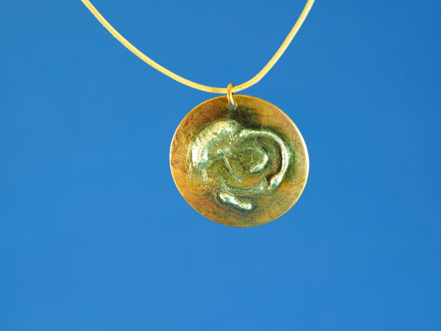 Jellyfish Circular Copper Pendant
