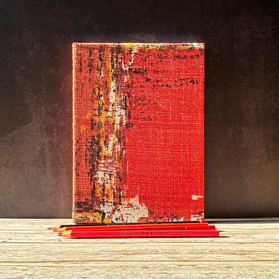Handmade A5 'Cinnamon Spice' Journal with 1950's Vintage Barkcloth Fabric