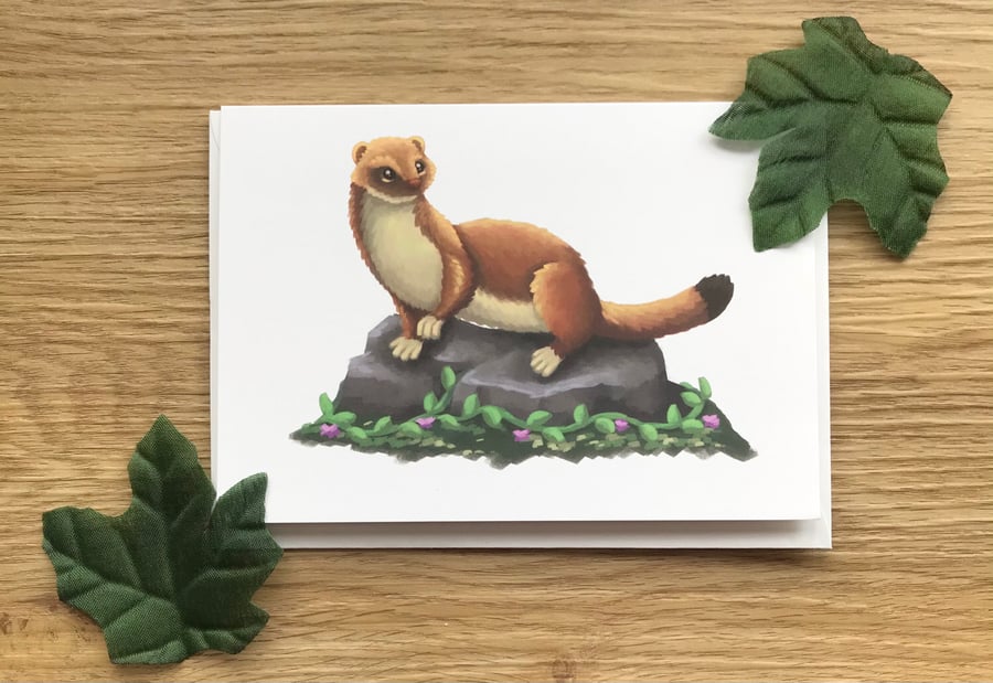 Stoat blank greeting card