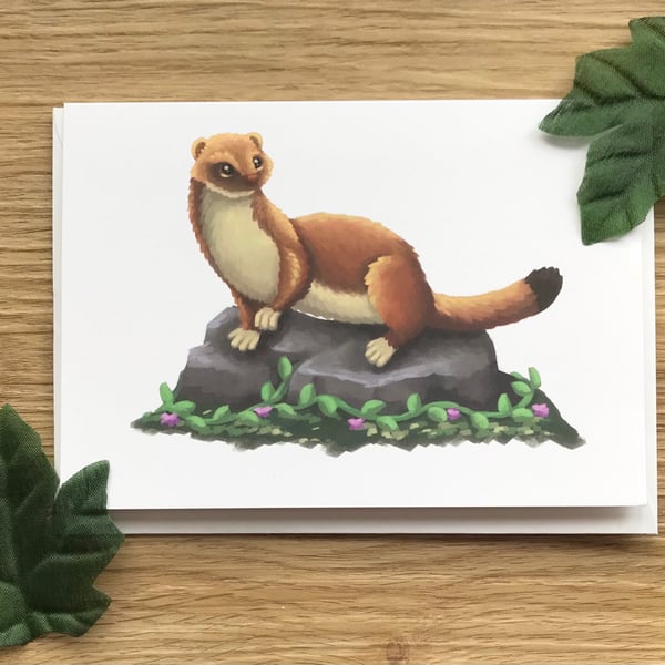 Stoat blank greeting card