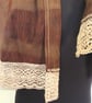 Hand Dyed Birch Brown Eco-Print Wool Gauze Scarf - Image 2