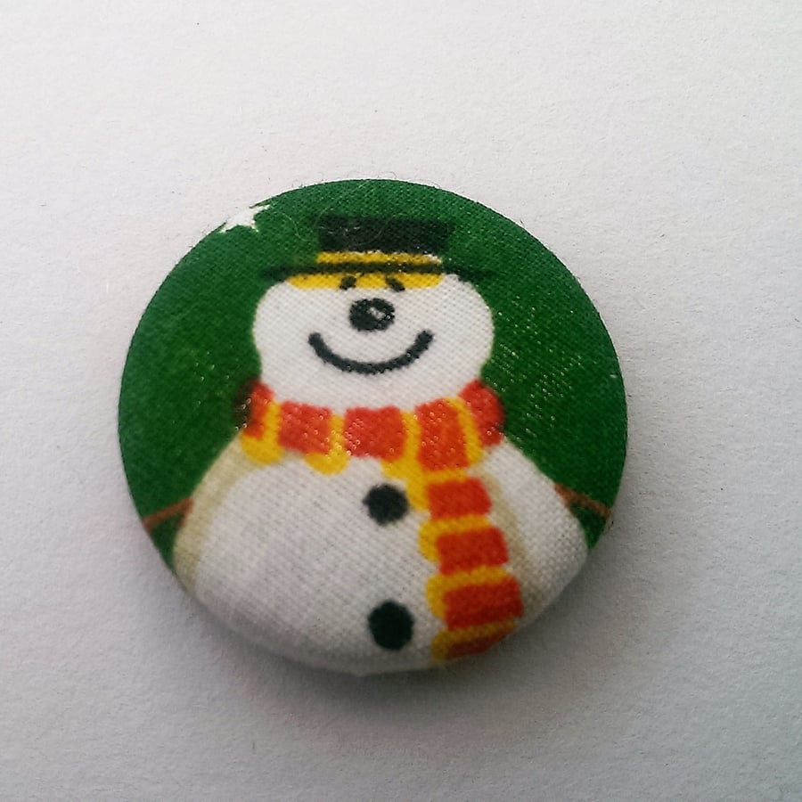  Christmas Snowman Fabric Badge