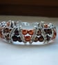 COFFEE, CHOCOLATE BROWN AND COPPER RHINESTONE BRACELET.  929 - Image 1