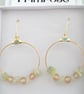 Healing Crystals Gold Hoop Earring Glass Bead and Jade, Fluorite,Yellow Calcite  - Image 7