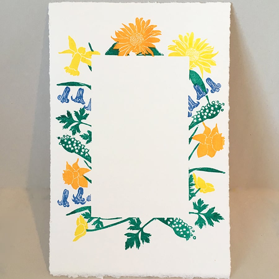Wedding Invitation 1 - HandPrinted linocut & letterpress- SAMPLE (without text)