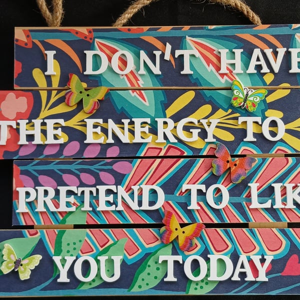 Hand decorated hanging wooden sign 