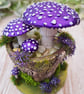 Mushroom Shelf Ornament - Purple Handmade Whimsical Cottagecore Decor - Image 4