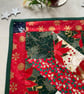 Festive Christmas Table Runner with Holly and Poinsettia printed fabric - Image 4