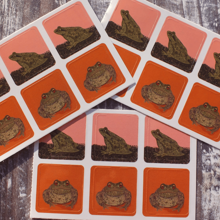Toad and Frog Envelope Stickers - Set of 6