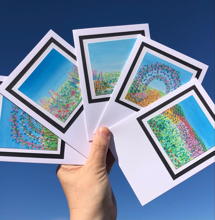 Garden Collection Notelet set of 5 blank cards and 5 envelopes 