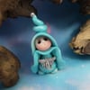 Princess 'Peta' Tiny Royal Gnome with coiled headdress OOAK Sculpt by Ann Galvin