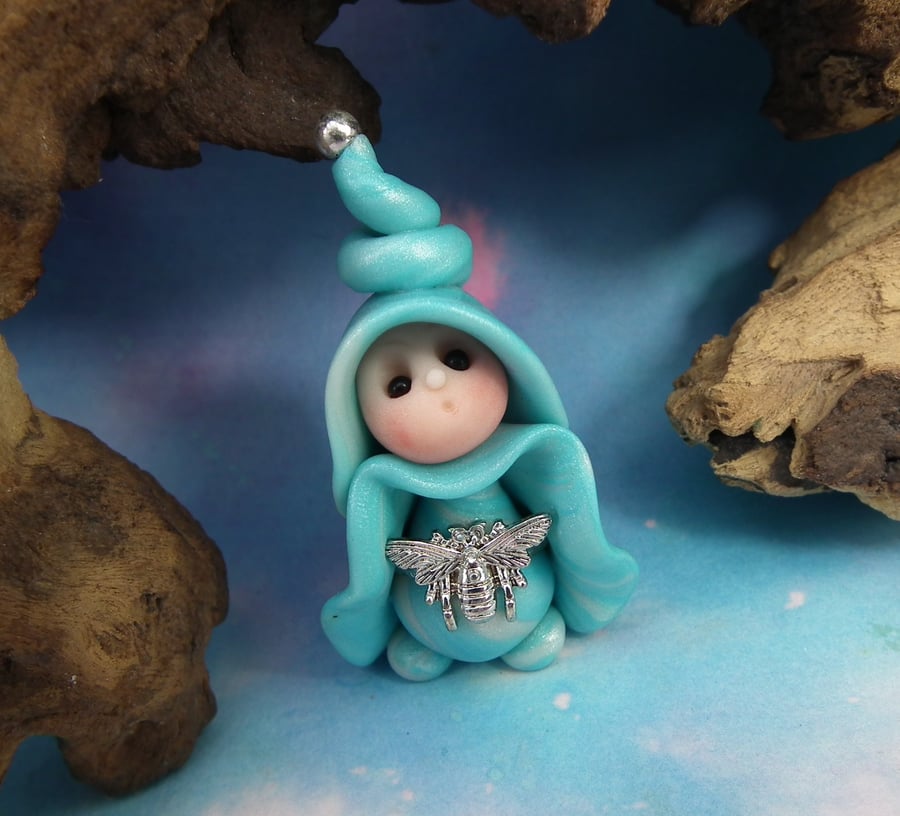 Princess 'Peta' Tiny Royal Gnome with coiled headdress OOAK Sculpt by Ann Galvin